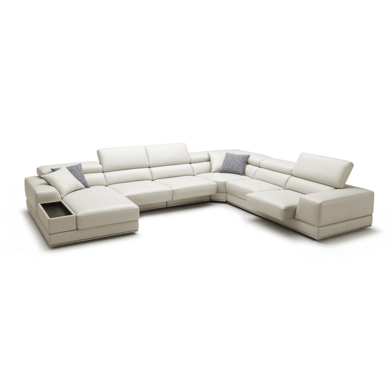 Lorianne 156" Wide Genuine Leather Corner Sectional, Left Hand Facing