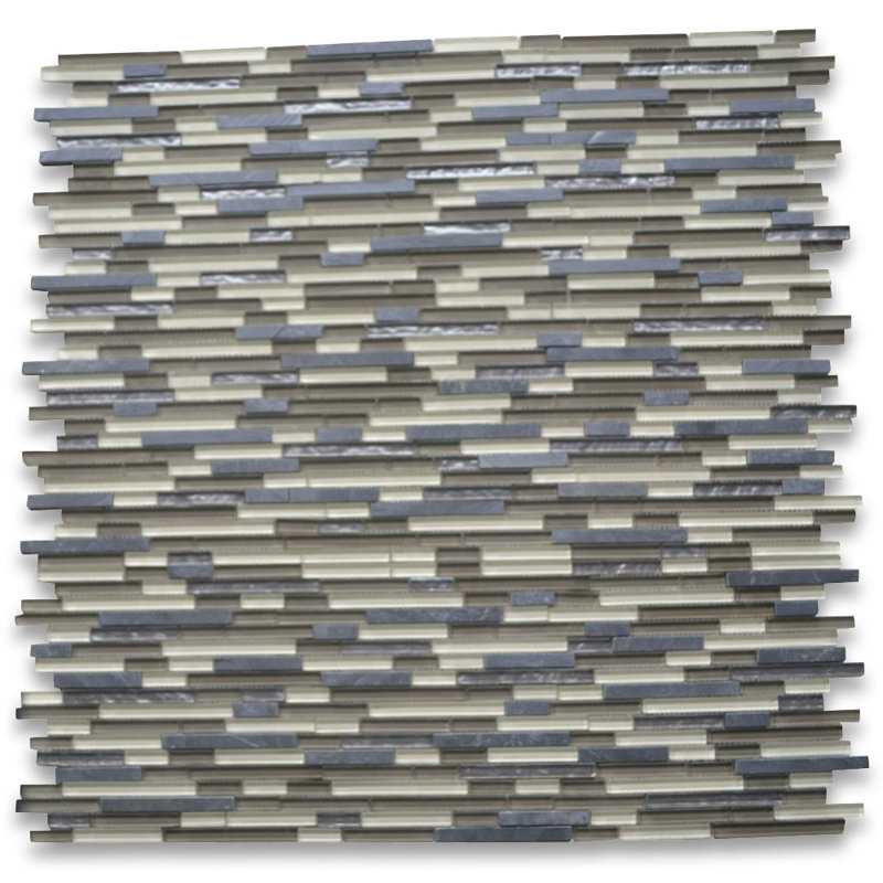 12" x 12" Marble Mosaic Linear Wall & Floor Tile