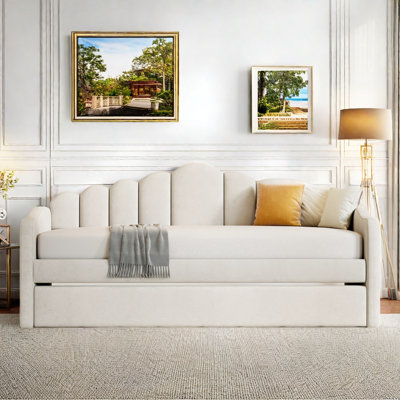 Upholstered Daybed With Trundle And Usb Charging Ports