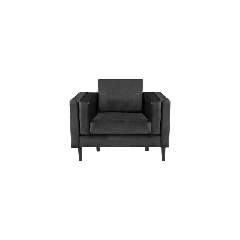 Deavian Velvet Armchair, Black