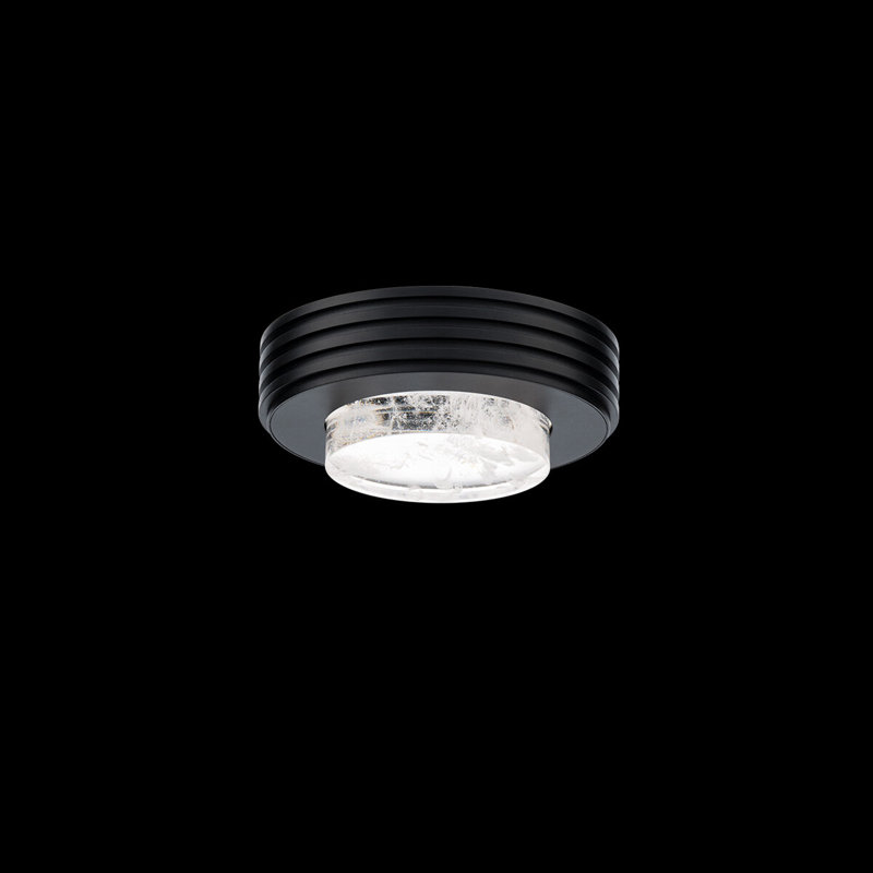 Zircle 1 Light Crystal LED Flush Mount, Black