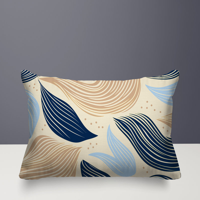 Coussin rectangulaire intérieur / extérieur Consuelo, Rectangle H 18 po x l 25 po, Blue