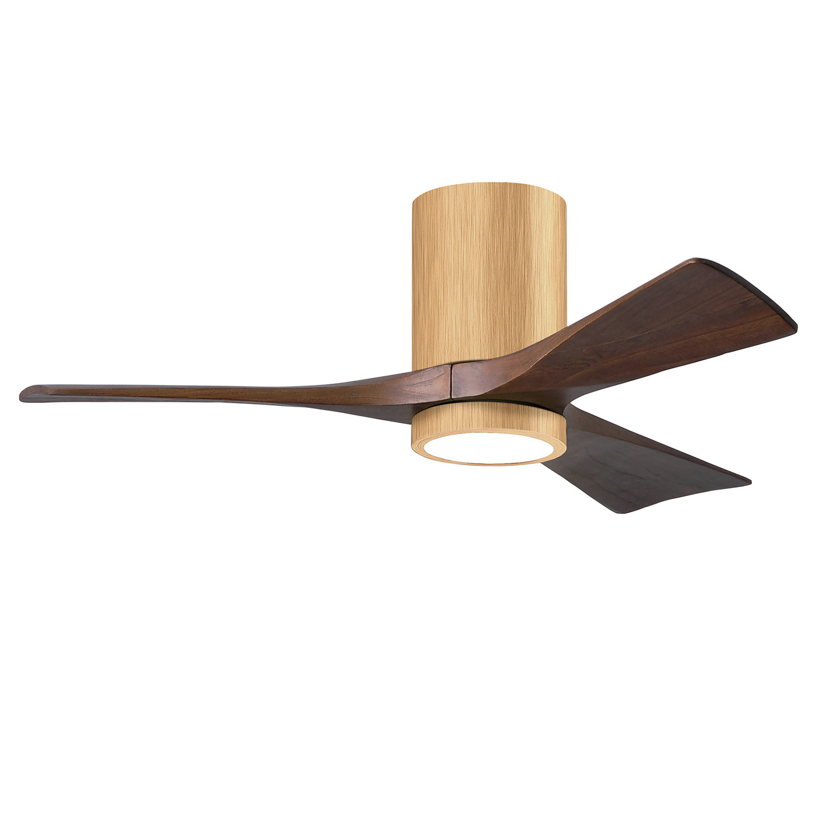 Olivier 3 Blade Ceiling Fan with LED Light Kit, Walnut, Light Maple, 42"