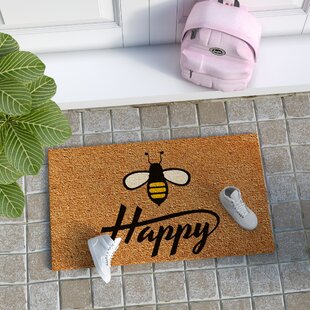 Indoor Doormat, Front Back Door Mat 18 x 30 Absorbent Entrance Rug-  Spring Cute Bee Beehive Funny Insect Theme Floor Mats for Bedroom Kitchen