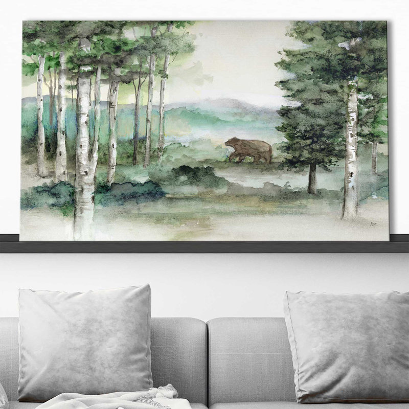 Bear Mountain par Nan - Peinture, L 30 po x H 18 po, Toile tendue