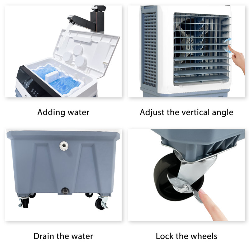 CAYNEL Evaporative Cooler Portable Cooling Fan W/humidifier For Home Office Dorms