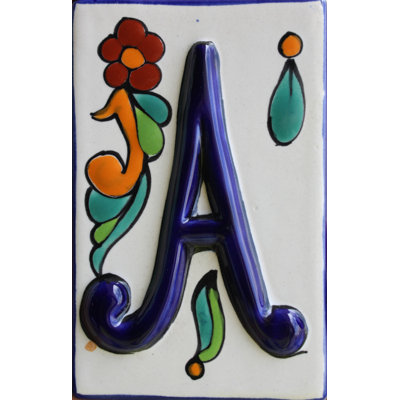 Colonial Talavera, lettre A en céramique