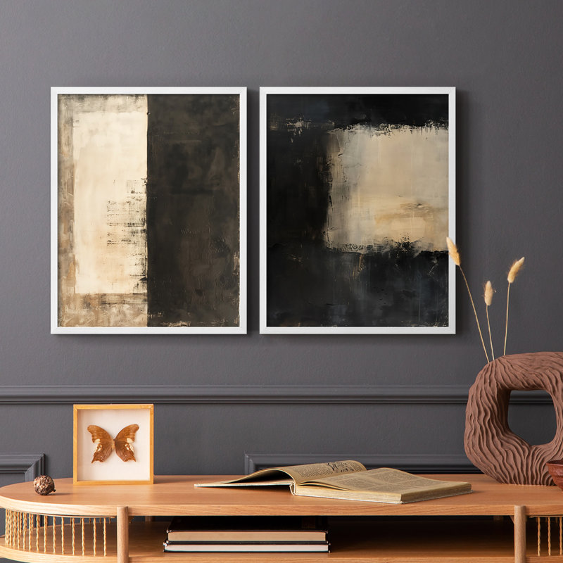 Série ABSTRACT ACCUEIL - Impression encadrée de qualité supérieure - prête à être accrochée - aucun clou requis - aucun clou requis