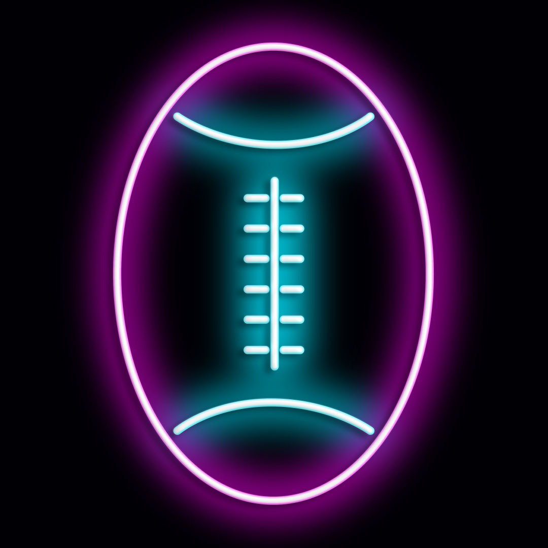 Rugby Ball 60cm LED Sports Neon Sign