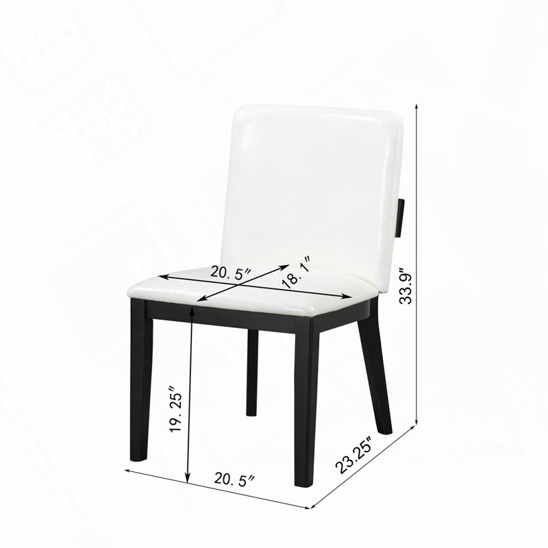 PU Leather Upholstered Dining Chairs, Black