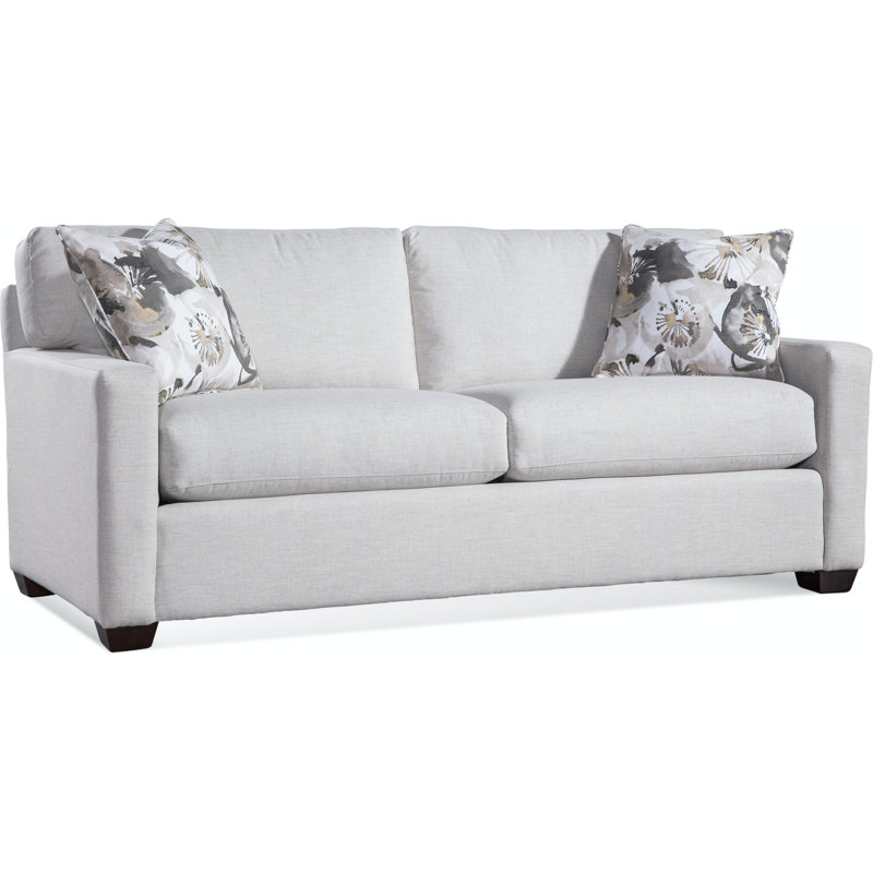 Gramercy Park Sofa, White Performance Fabric; 0851-94, Honey Finish