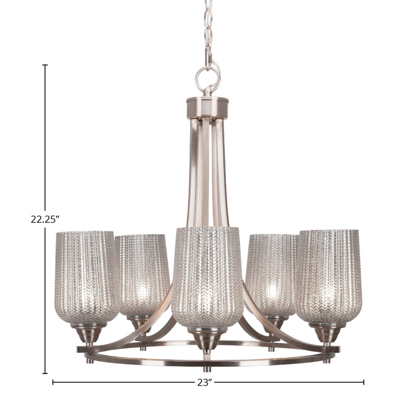 Lustre 5 lumières Paramount, Beige, Beige