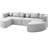 Grey Boneless - Combined With Customizable Shape, Curved Modules, And Comfortable Seating For Relaxing Sectional Unique Ample Seating, Soft Fabric-912797759-912797758