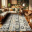 Machine Printed 177cm X 122cm Area Rug
