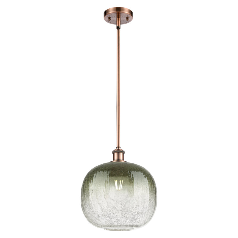 Mini-luminaire suspendu à tige 1 lumière 11 po Ballston - Ameliya, Ardoise, Cuivre antique