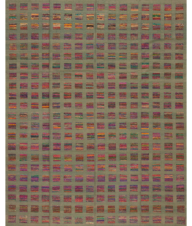 Metropolitan Flatweave Wool Area Rug in Green