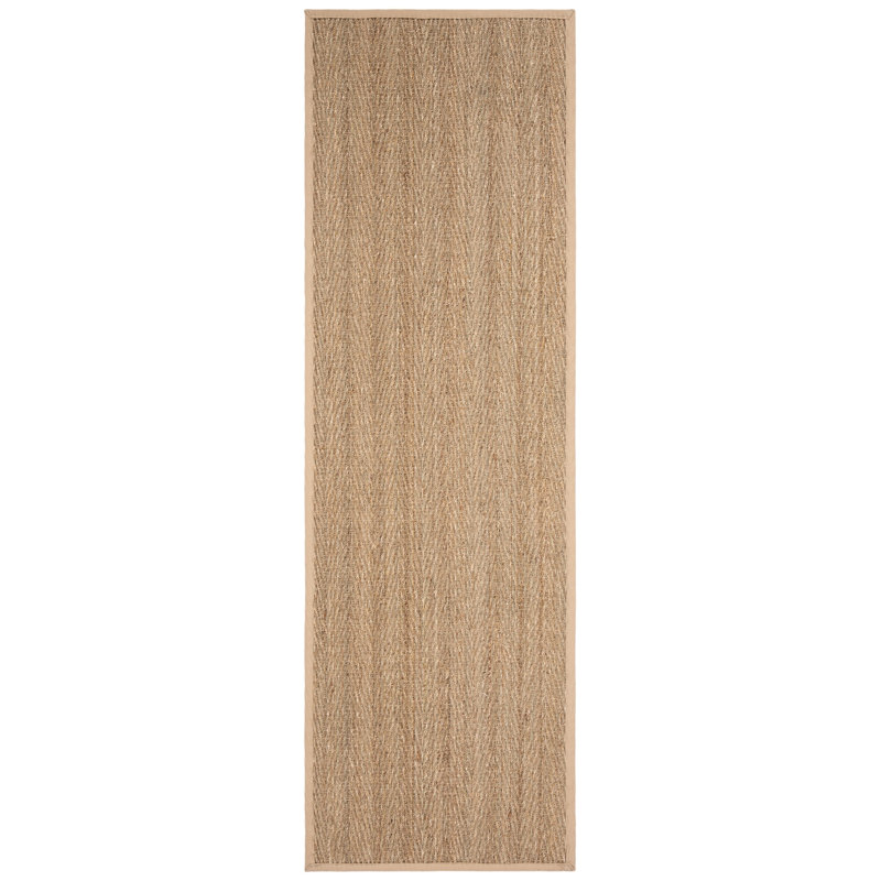 Natural Fiber Seagrass Solid Color Rug, Runner 2'6" x 8'