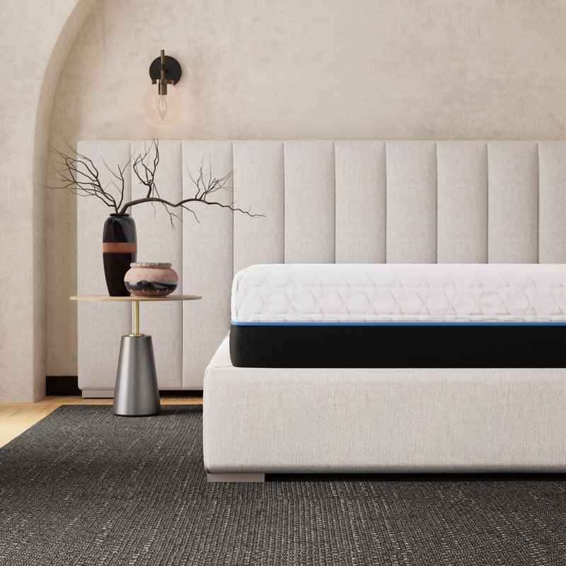 Très grand matelas de 12 po, mousse de cuivre avec gel de marbre et matelas de surface de sommeil rafraîchissant de 12 po, housse en tissu à mémoire de forme souple, sensation de soutien remarquable