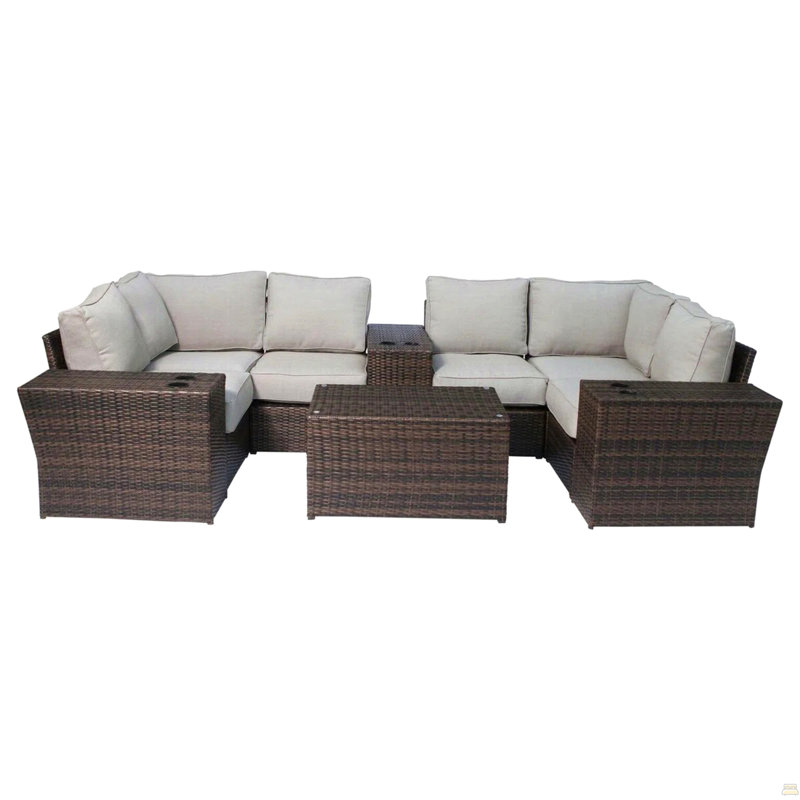 Ensemble de conversation pour 4 personnes avec coussins de patio pré-assemblés