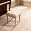 Petit banc rembourré, banc carré rembourré avec repose-pieds rustique, tabourets de coiffeuse pour la chambre à coucher, beige 15,75 po x 15,75 po x 15,75 po