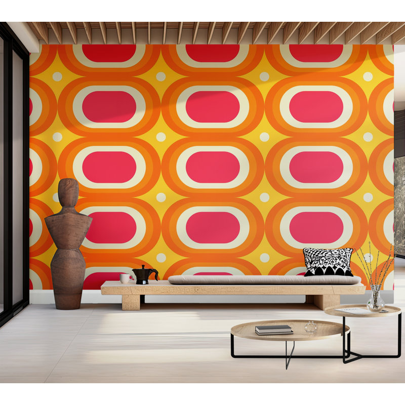 Premium Wallpaper Wall Mural - Retro Pattern, 40" L x 60" W