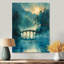 Bleu, bleu, printemps, eau, bord, pont, ponts, art mural, salon-775888064-775888073