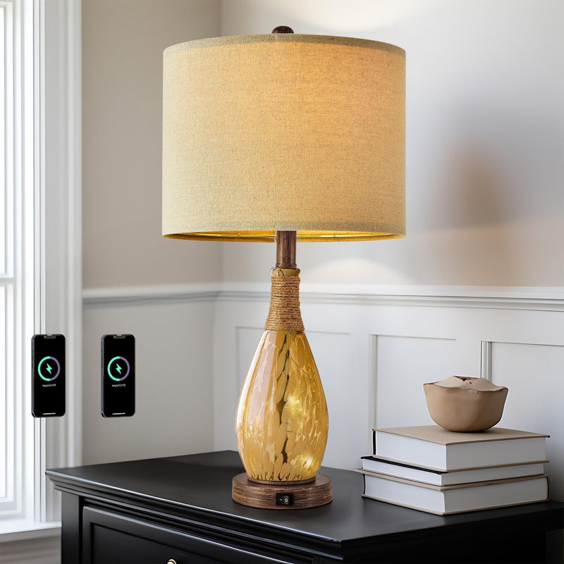 Glass Bedside Table Night Light
