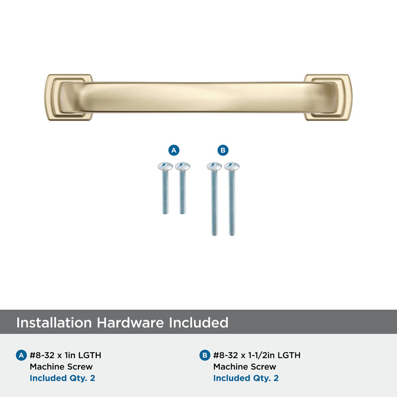 Surpass 3-3/4 inch (96mm) Center-to-Center Golden Champagne Cabinet Pull, 3 3/4", Golden Champagne