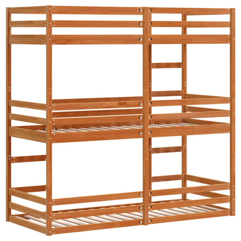 Cartwell Bunk Bed with Trundle Included, Wax Brown, 80 x 200 cm