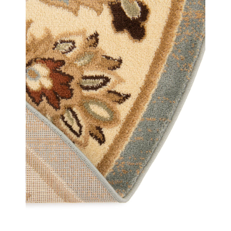 Tapis oriental jaune / bleu Niles, Rond 7 pi 10 po