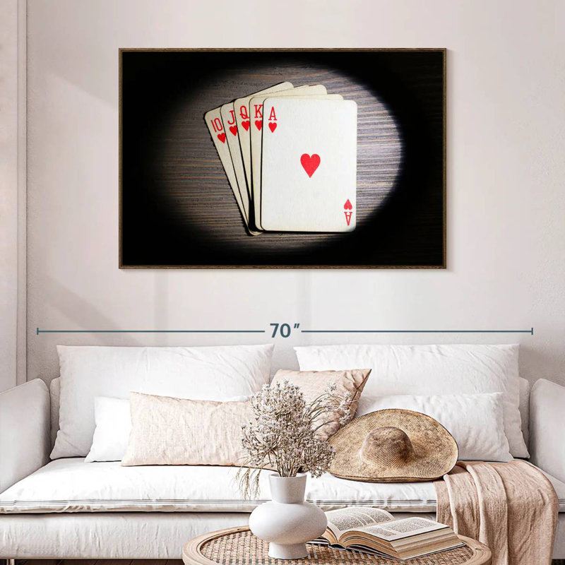 Poker Flush, 46" X 31", Floating Frame Walnut