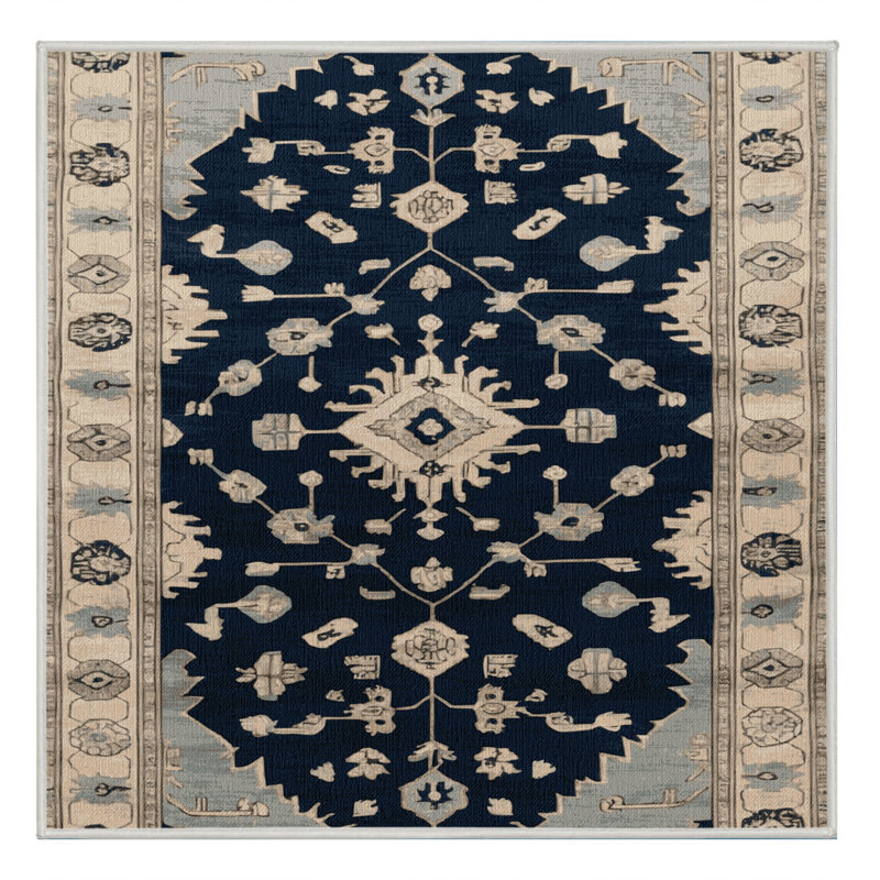 Tapis beige surteint lavable à la machine, Carré 3 pi