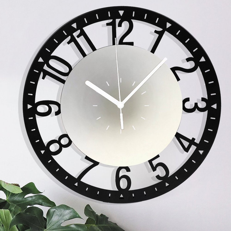 Horloge murale ronde en fer 10 po avec mouvement à quartz silencieux, chiffres arabes, impression UV, Cream Gradient