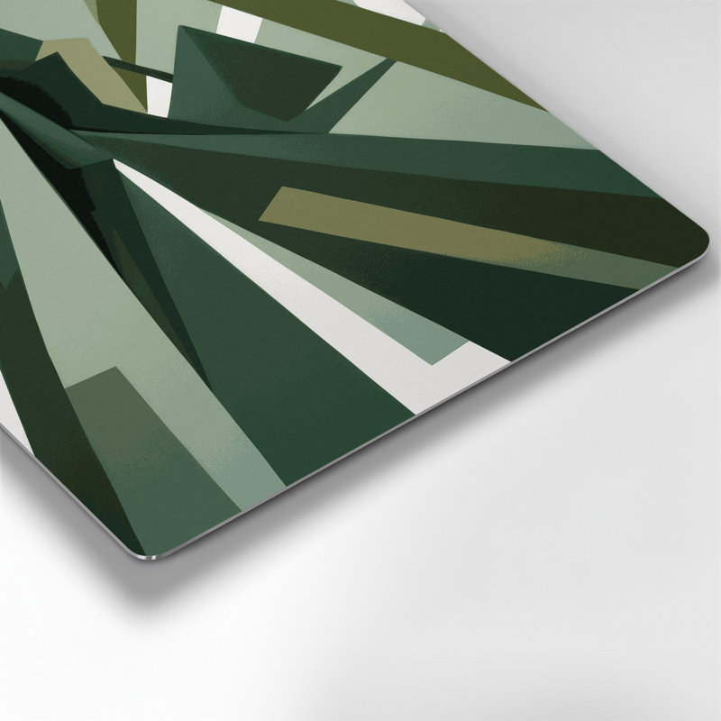 «Geometric Abstraction 30», art mural en métal vert, H 11 po x l 14 po