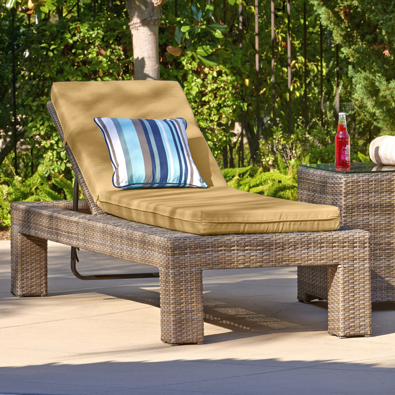 Amala Sunbrella® Outdoor Chaise Lounge Cushion, 23" x 29"/25" x 47" , Canvas Canvas Sunbrella® Canvas