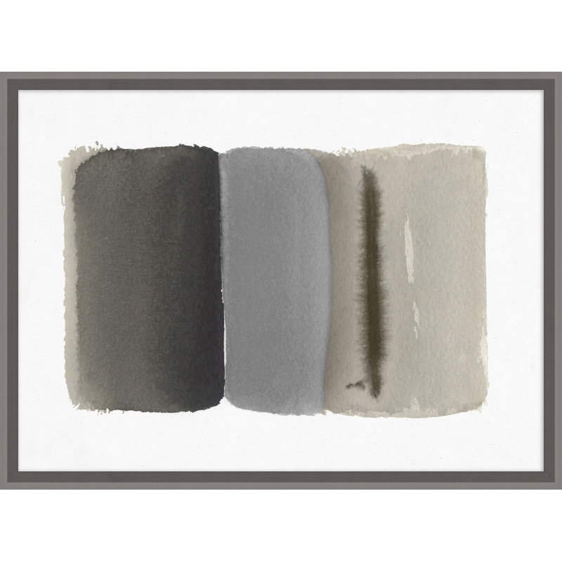 Gris délavé 1 - Peinture encadrée sur papier