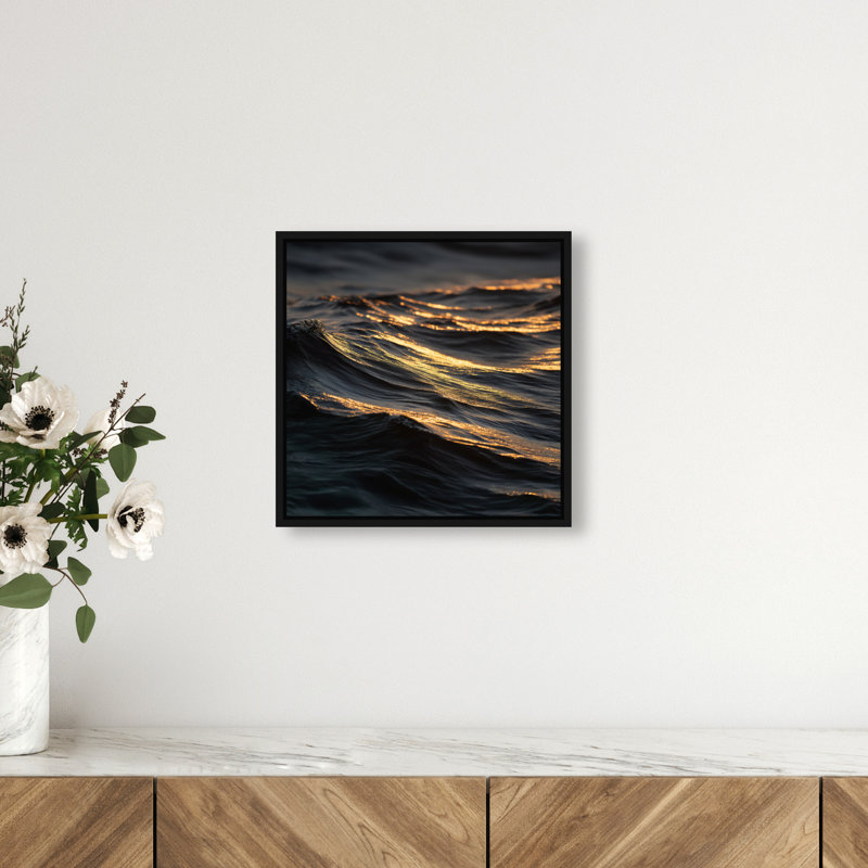 Sunset Sea II Print by Oliver Gal, 13" H x 13" W, Black Floater Frame