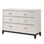 Mobilier de chambre à coucher contemporain en bois à finition blanche avec commode 6 tiroirs 1Pc