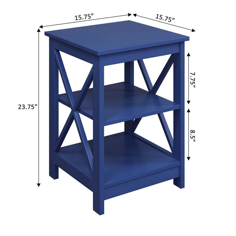 Darek End Table with Storage, Cobalt Blue