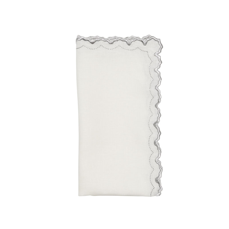 Arches Napkin, White/Silver