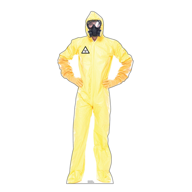 72'' Yellow Hazmat Suit Cardboard Standup
