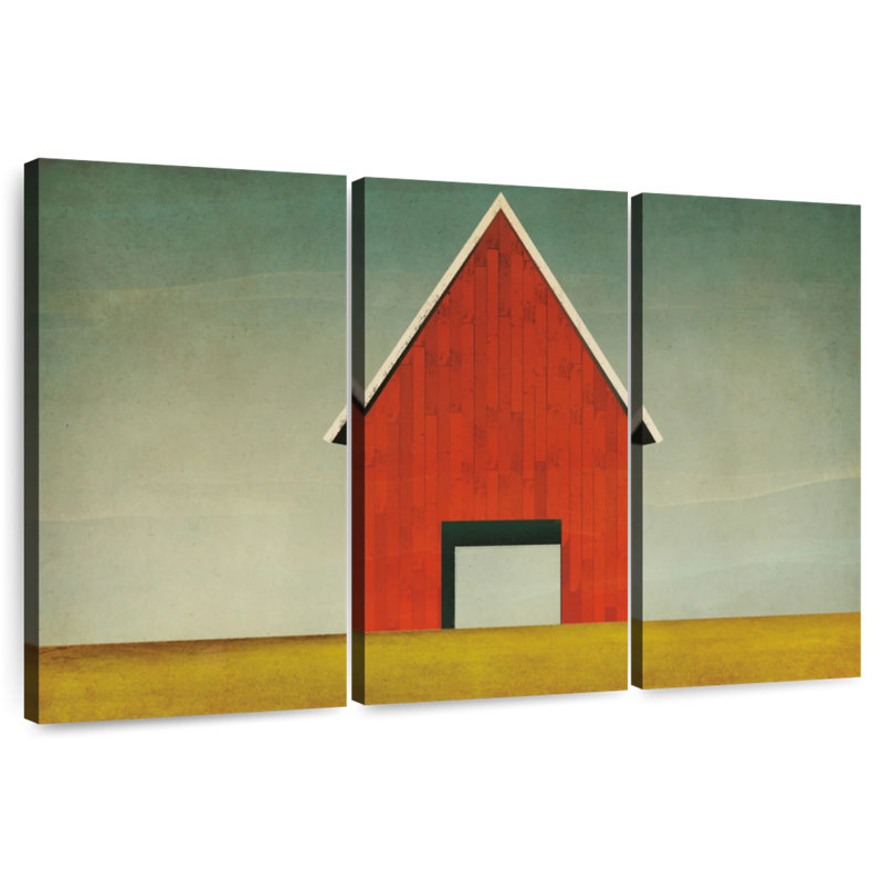 Lilie Rustic Red Barn Summer, 36" H x 57" W