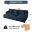 Canapé-lit modulaire surdimensionné à siège profond avec 3 repose-pieds et coussins moelleux, canapé-lit modulaire pour salon, appartement, combinaison de bricolage en chenille-1795644221