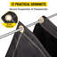 Couvertures anti-feu, paquet de 2 couvertures de soudage, couverture anti-feu 8 pi x 10 pi, couverture ignifuge 1022 ° F, couvertures d'urgence en cas de feu noir, couverture ignifuge en fibre de verre avec 12 œillets en laiton