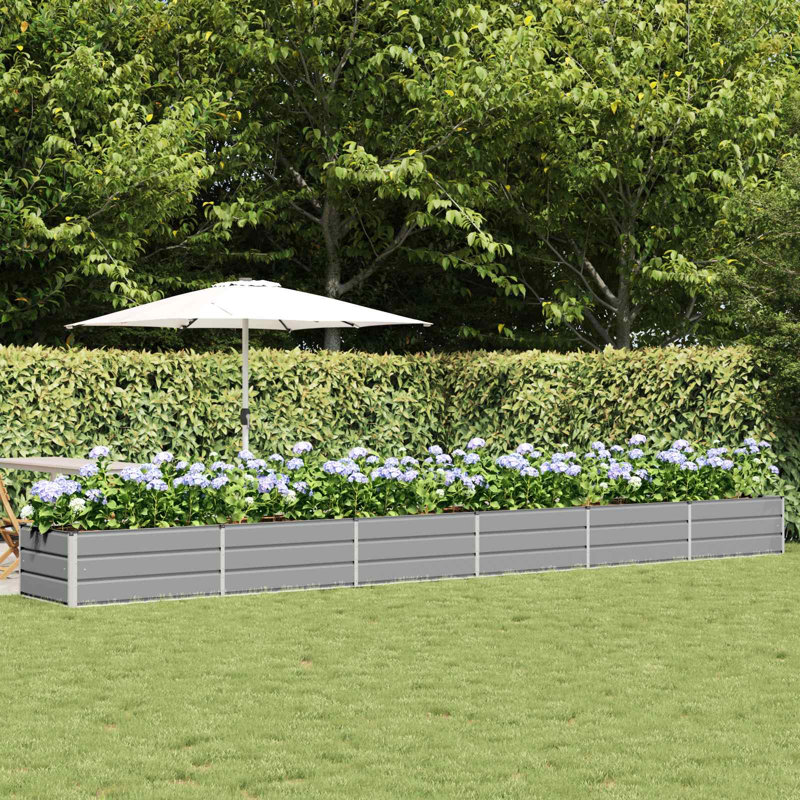 Planter Steel, Light Grey, 45cm H x 600cm W x 80cm D