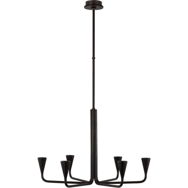 Brassica 6 - Light LED Chandelier, Aged Iron