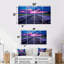 Lavande train voie fuchsia coucher de soleil II - train art mural 4 pièces-1153344598