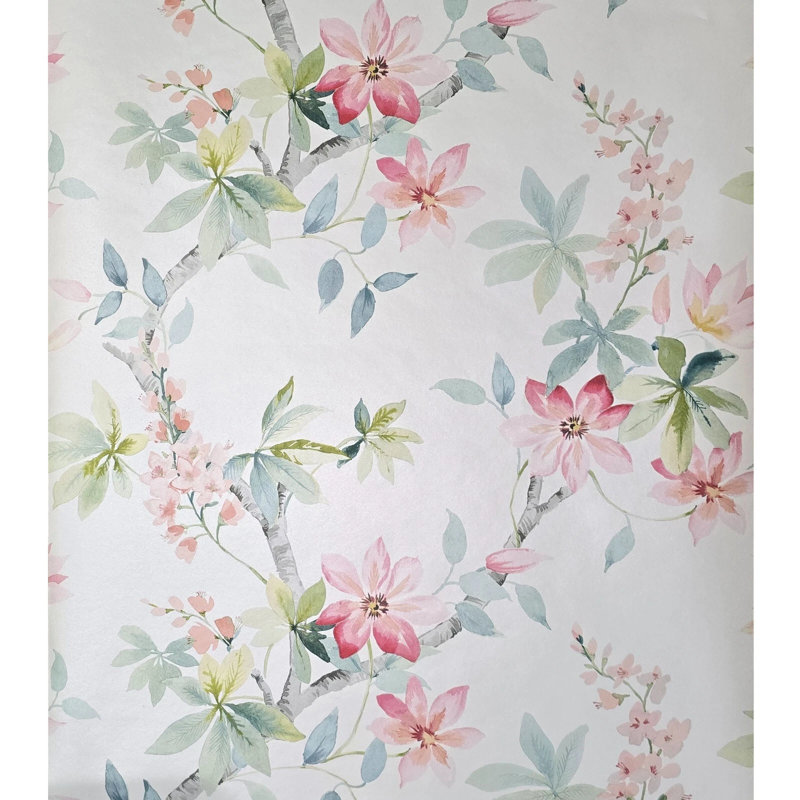 Papier peint botanique avec branches vertes et branches vertes