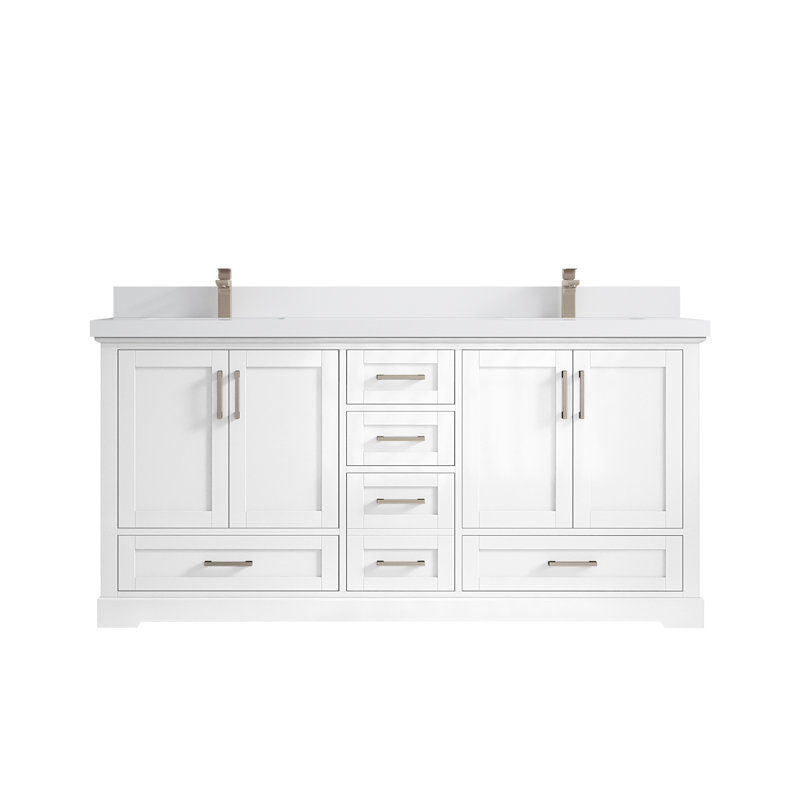 Ensemble de meuble-lavabo double 72 po Esin, Blanc