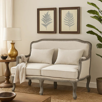 Upholstered 56 " Linen Blend Loveseat